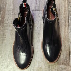 Tommy Hilfiger Womens Fawn2 Black Side Zip Ankle Boots TWFAWN2 Size 7.5M